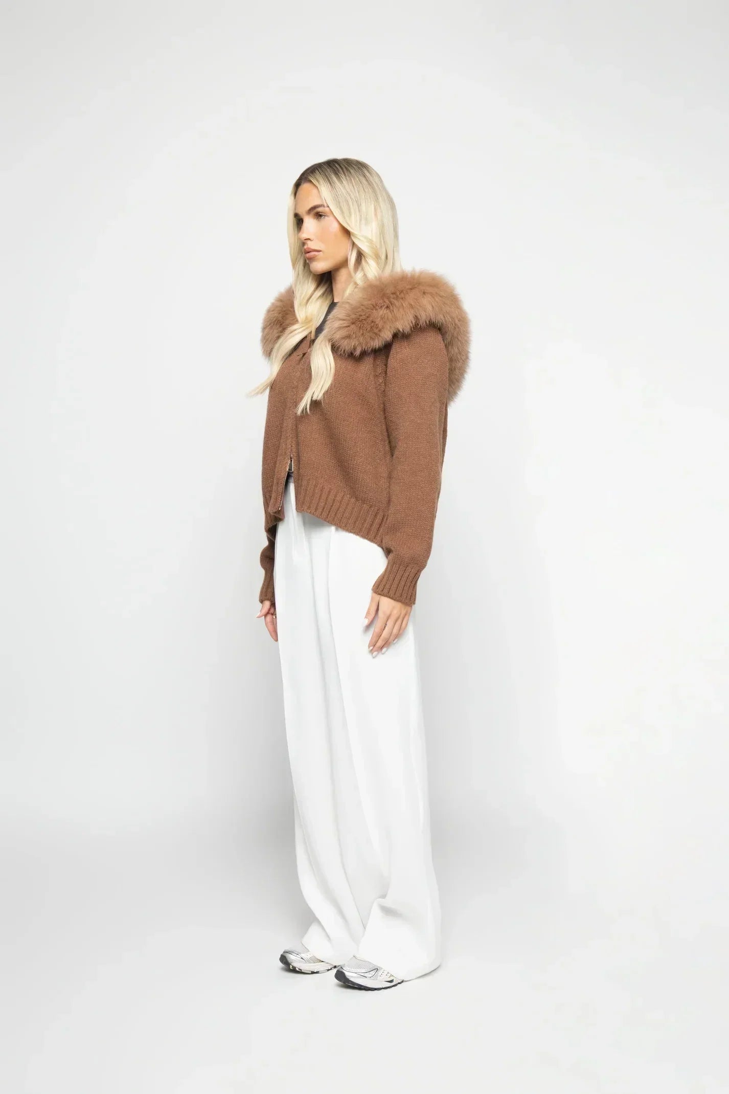 Janelle Giacca Donna – Giacca in Lana Elegante con Capuche Doublée di Fourrure