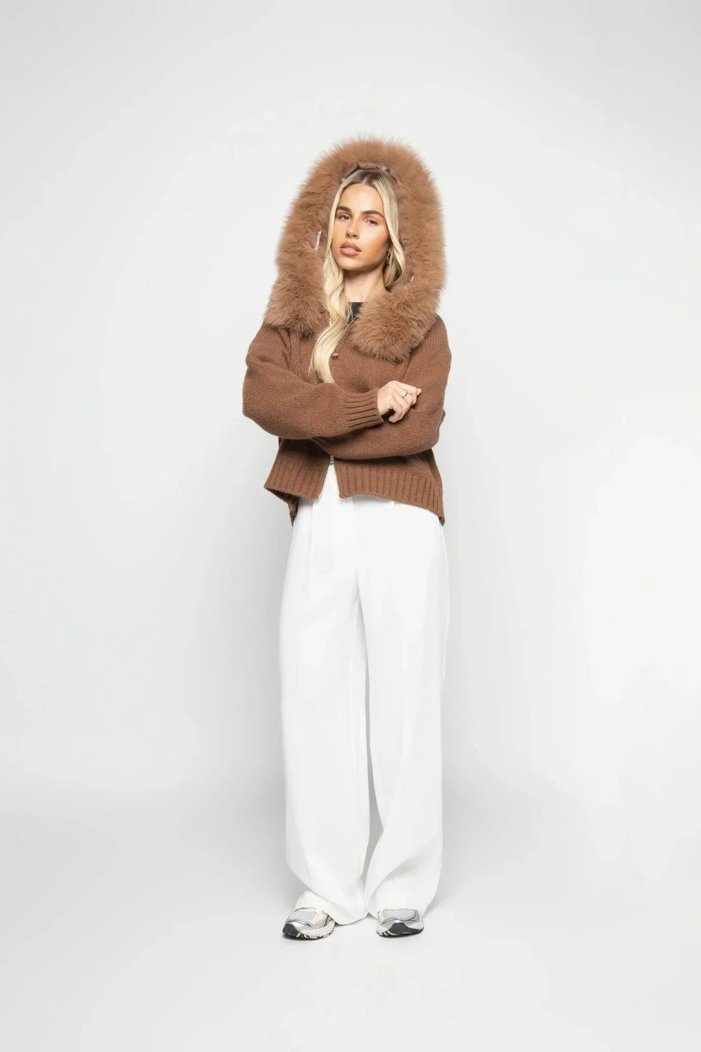 Janelle Giacca Donna – Giacca in Lana Elegante con Capuche Doublée di Fourrure