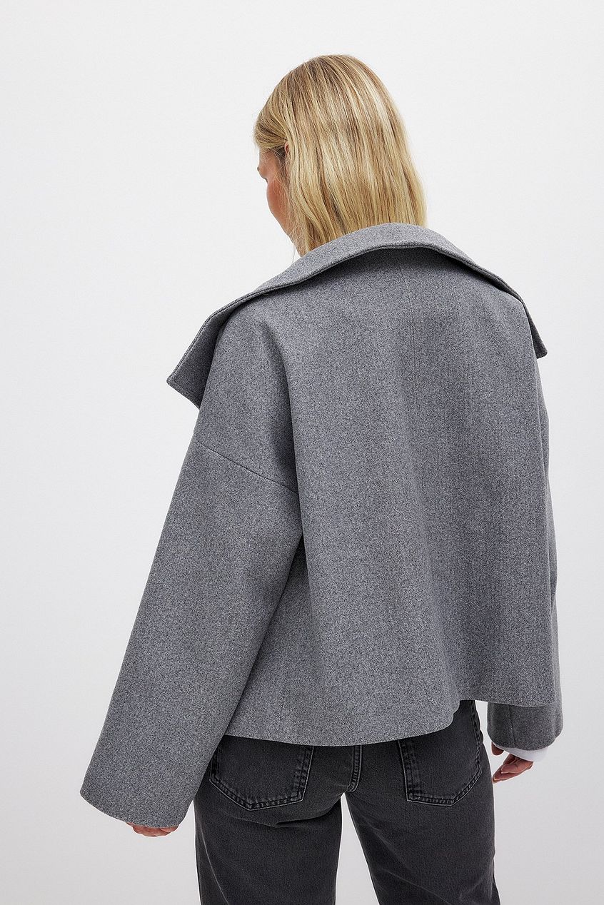 Zhane Cappotto Donna in Lana Mélangée – Giacca Oversize Croisée Chaude con Linea Structurée Elegante