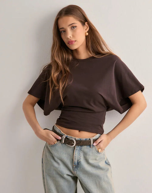 Isabelle T-Shirt Donna – T-Shirt Elegante con maniche svasate e Linea sagomata modellante