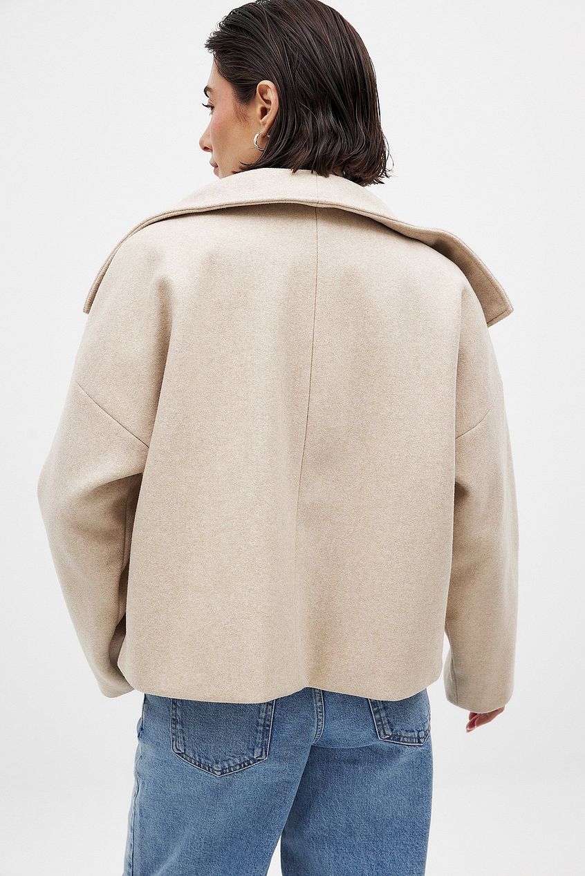 Zhane Cappotto Donna in Lana Mélangée – Giacca Oversize Croisée Chaude con Linea Structurée Elegante