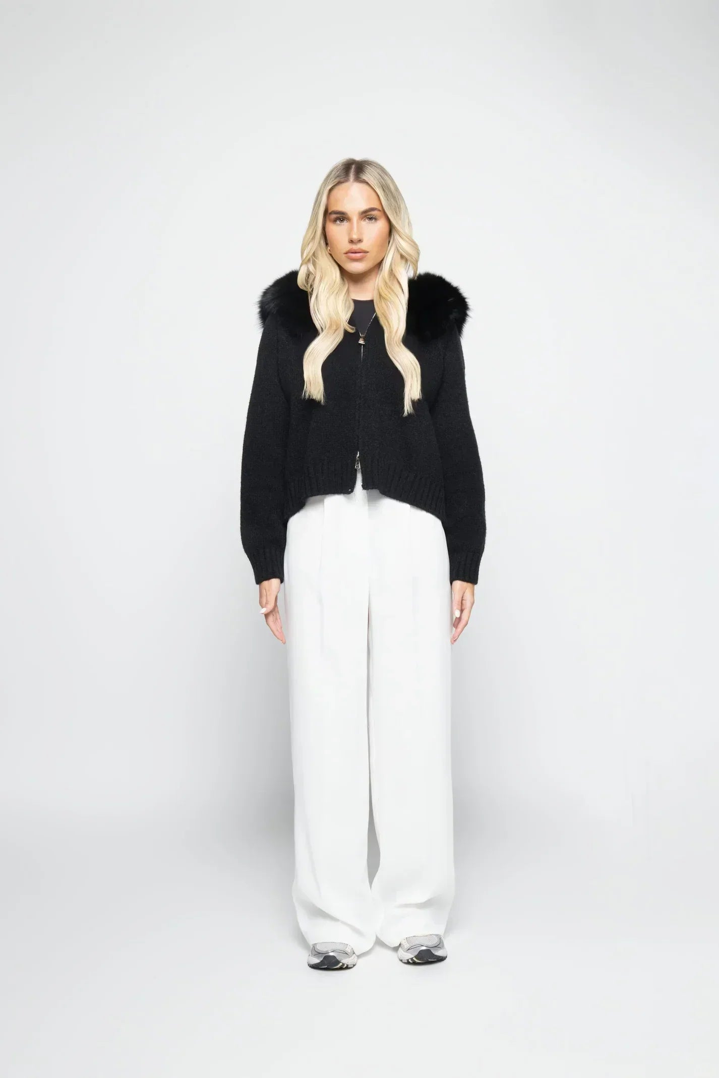 Janelle Giacca Donna – Giacca in Lana Elegante con Capuche Doublée di Fourrure