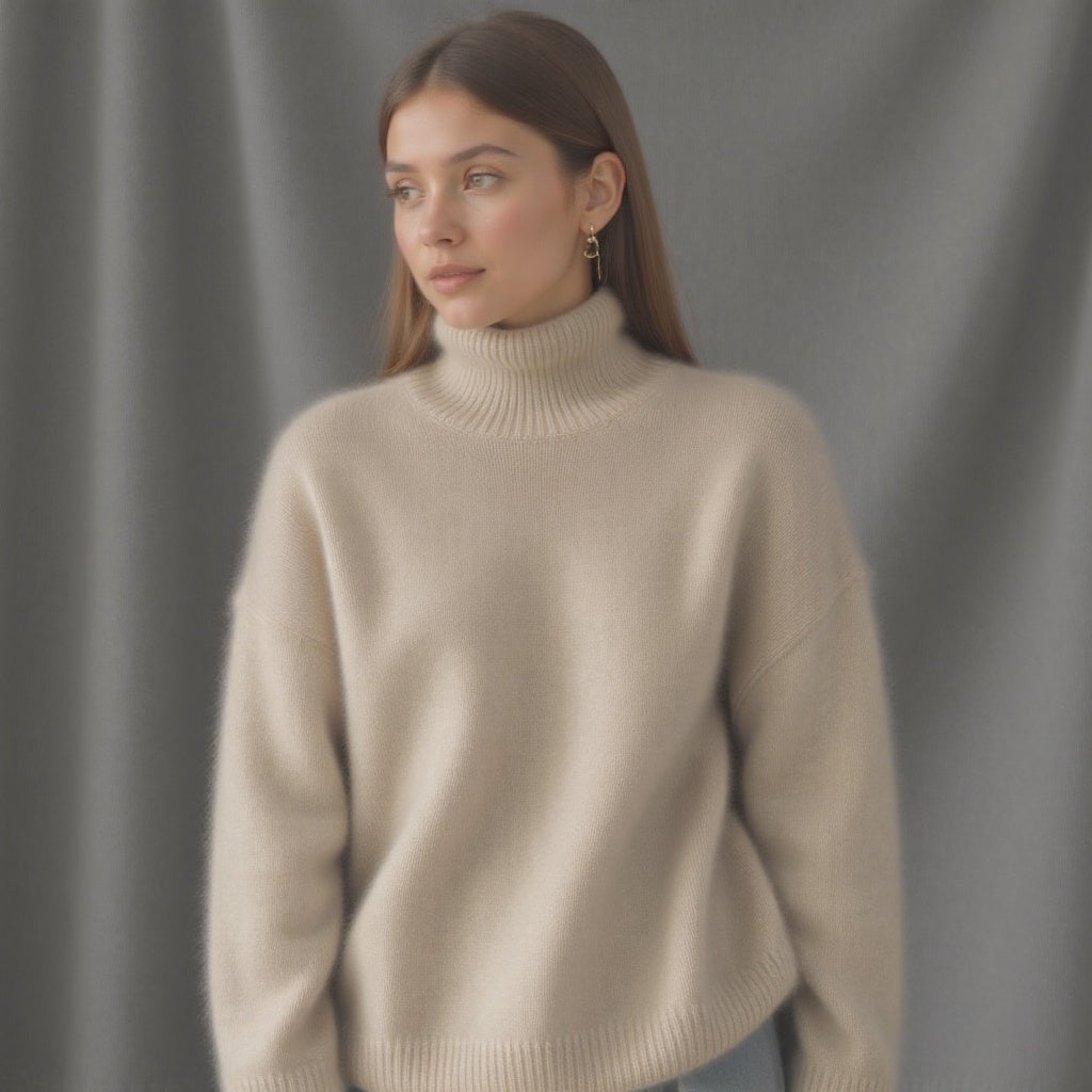 Sydney Maglione Donna Dolcevita Oversize in Cachemire – Morbido, Caldo & Elegante