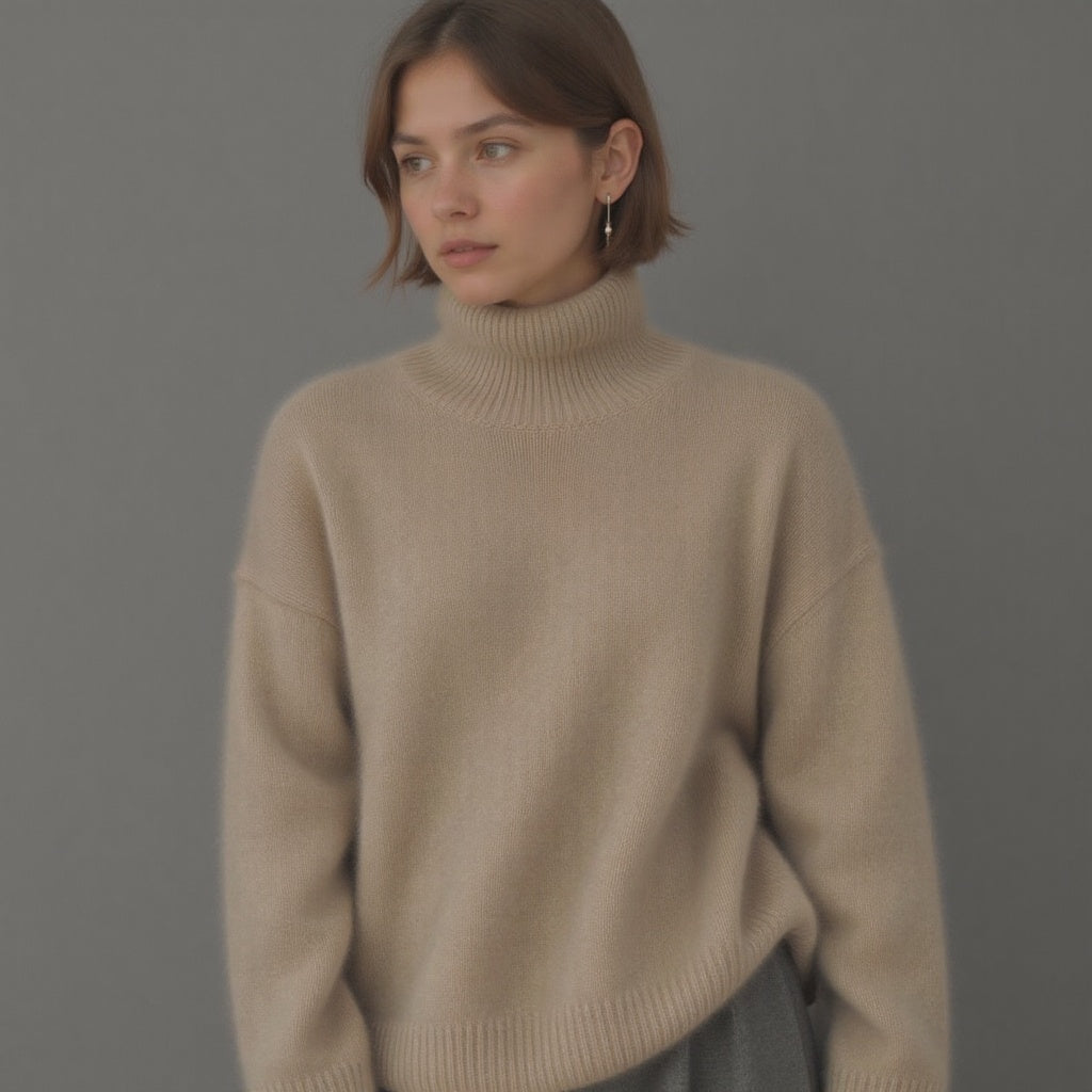 Sydney Maglione Donna Dolcevita Oversize in Cachemire – Morbido, Caldo & Elegante