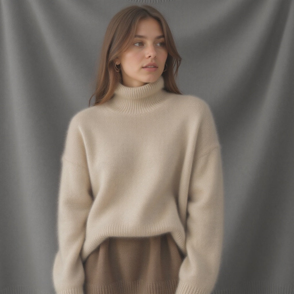 Sydney Maglione Donna Dolcevita Oversize in Cachemire – Morbido, Caldo & Elegante