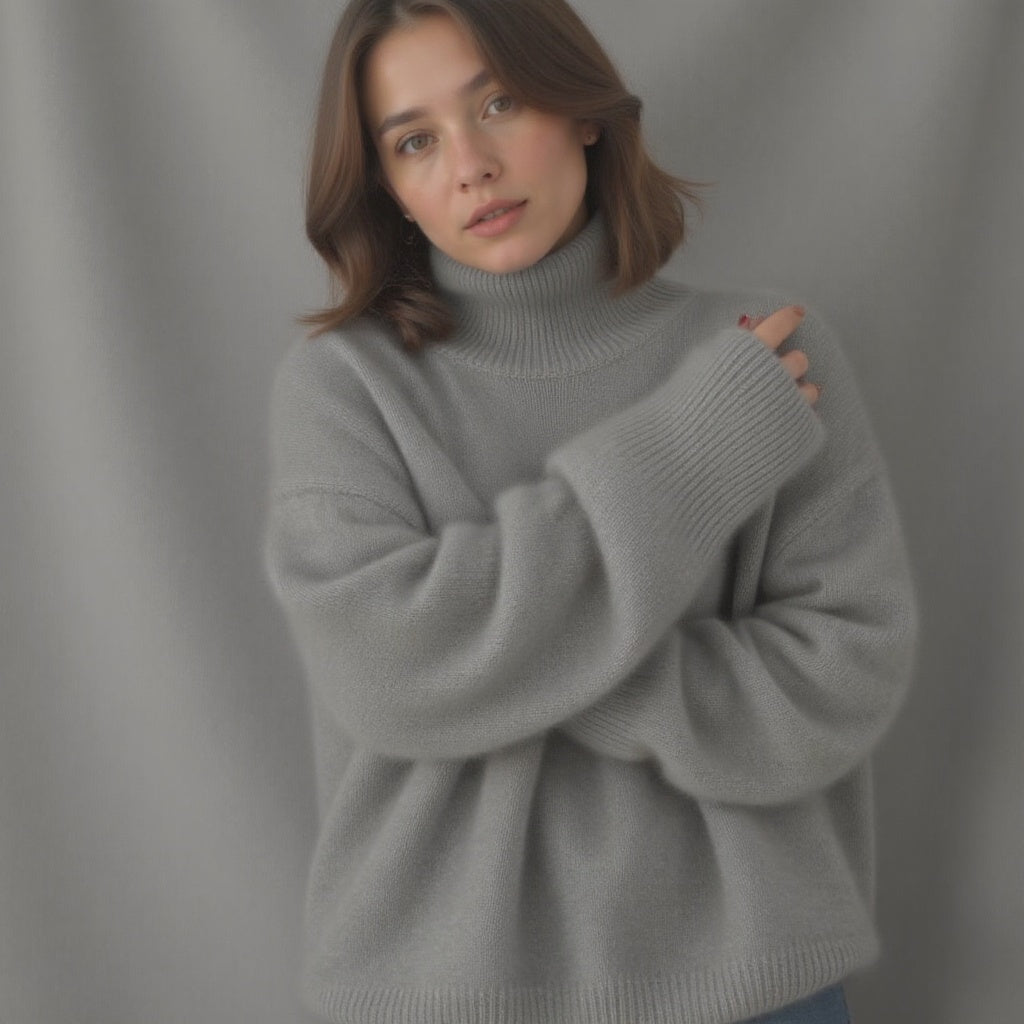 Sydney Maglione Donna Dolcevita Oversize in Cachemire – Morbido, Caldo & Elegante