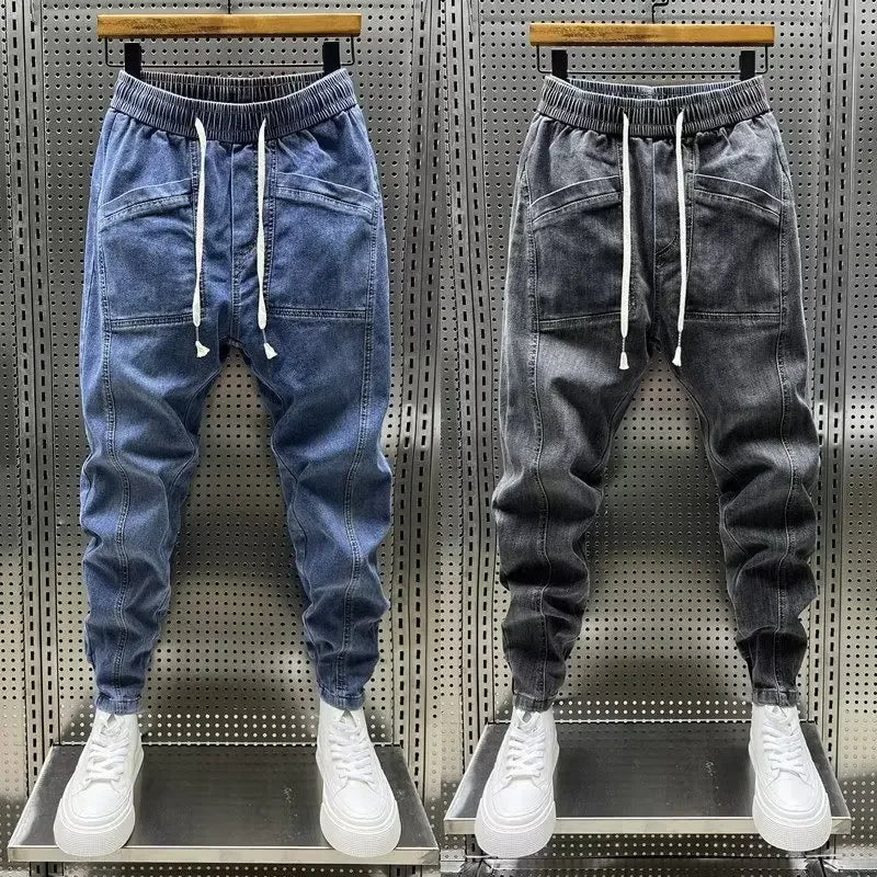 Jiro Pantalone Jogger Stretch per Uomo – Linea casual moderne effet denim con Vita Elastica
