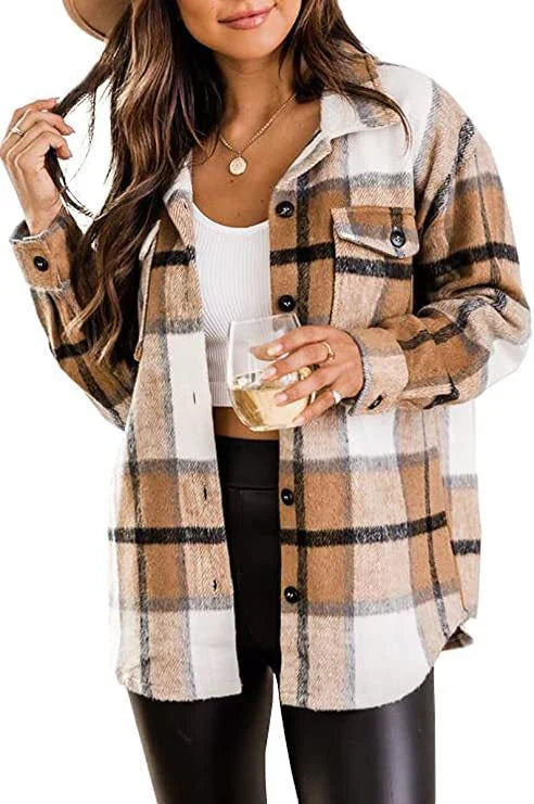 Giacca Donna in tessuto caldo, stile camicia-giacca — vista 6