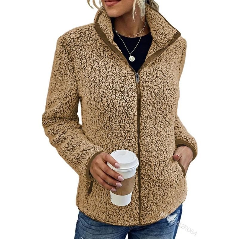 Kristal Giacca Polaire Donna per l’Inverno – Cappotto Caldo e Leggero a fermeture éclair con style casual moderne