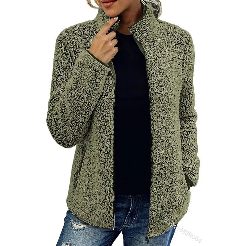 Kristal Giacca Polaire Donna per l’Inverno – Cappotto Caldo e Leggero a fermeture éclair con style casual moderne