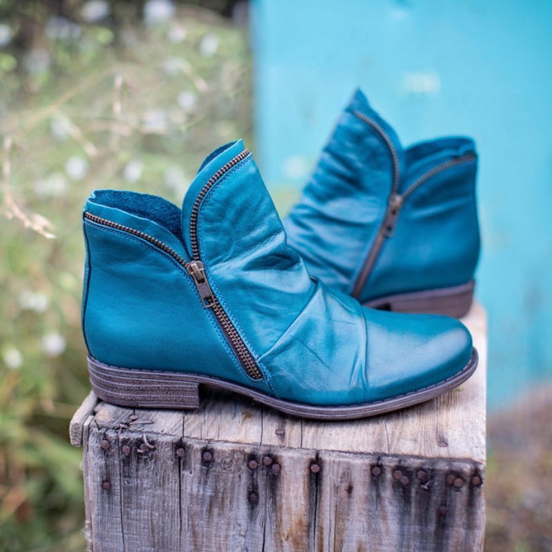 Valentina Donna Stivali in Cuir – Bottines Eleganti con Fermeture Éclair Confortevole & Durable