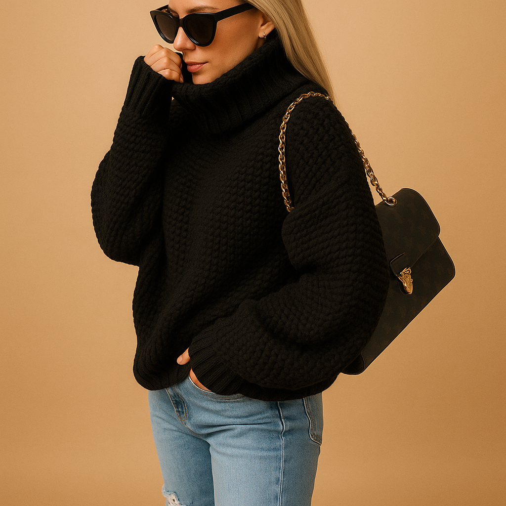 Loraine Maglione Dolcevita Donna in Maglia – Linea Relax & Chaleur Respirante Intemporelle
