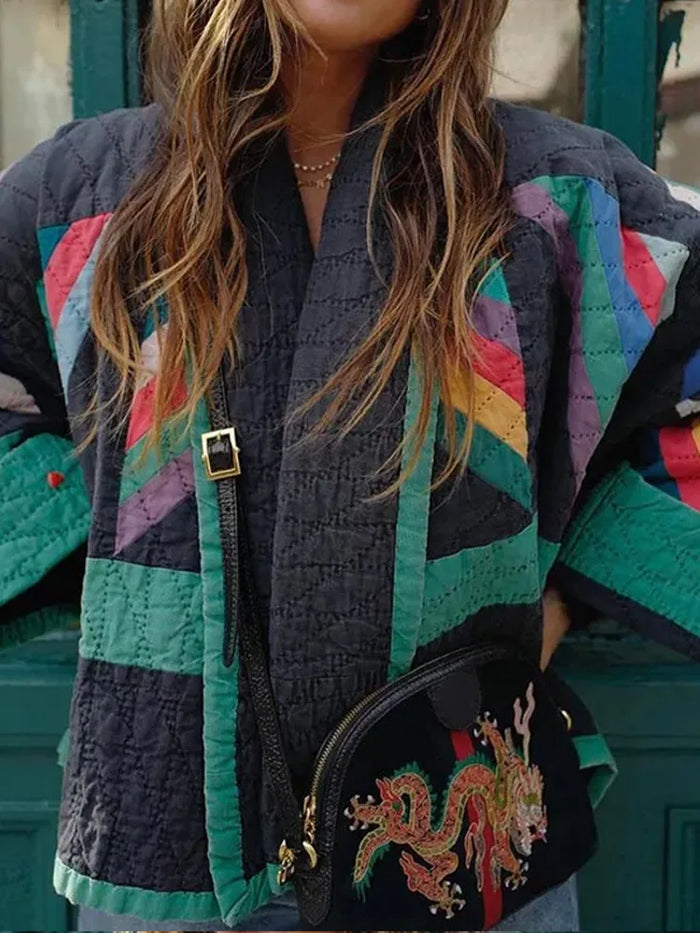 Zeline Giacca Matelassée Donna – Cappotto Oversize Patchwork Rétro al Style Moderne